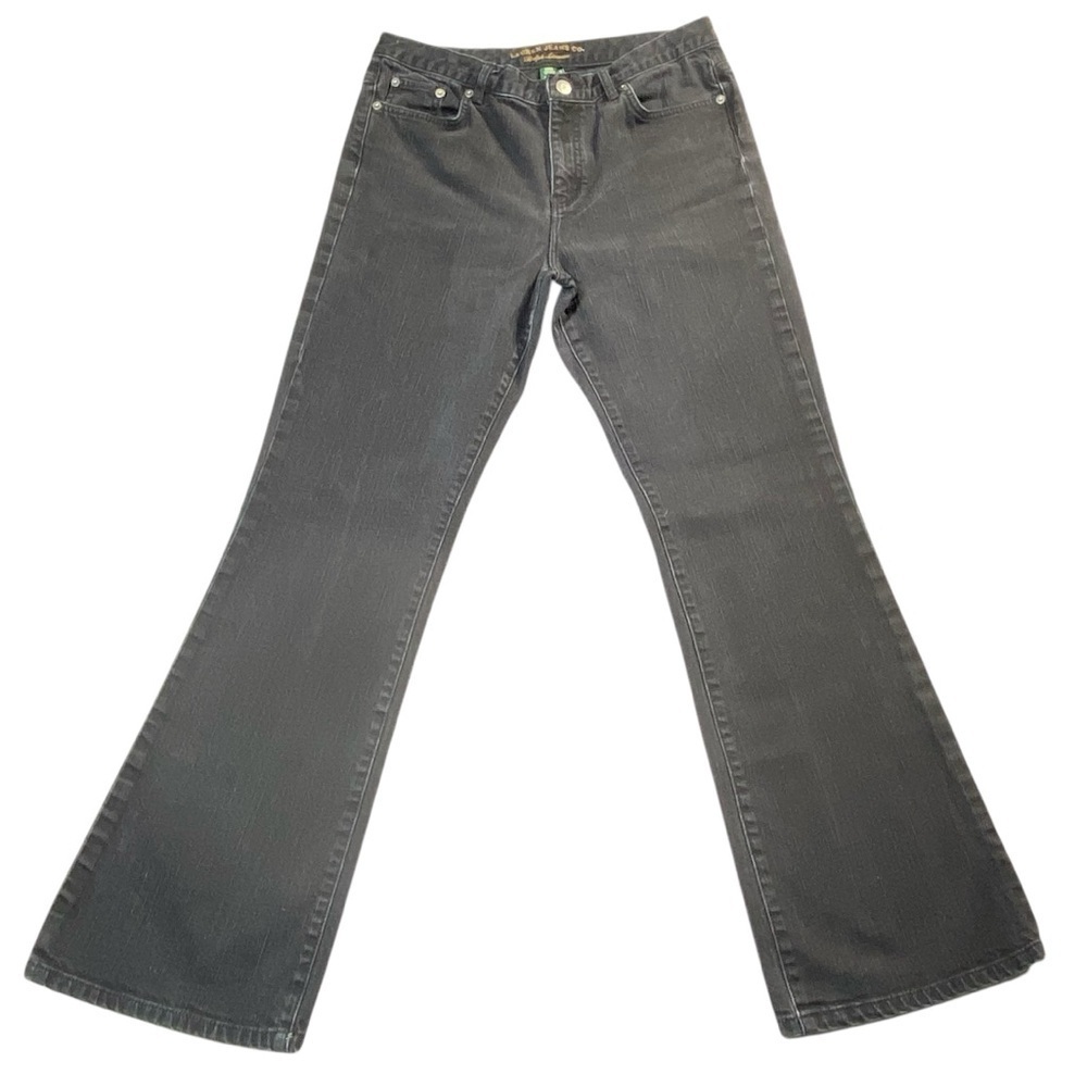LRL Ralph Lauren Classic Bootcut Jeans Women's 10 Black Mid Rise Casual Denim